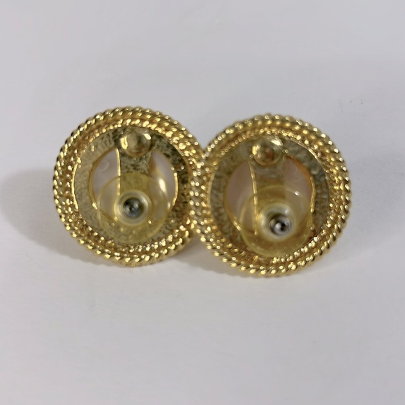 Park Lane Pearl Cabochon Gold Clip Earrings - Picture 2 of 3